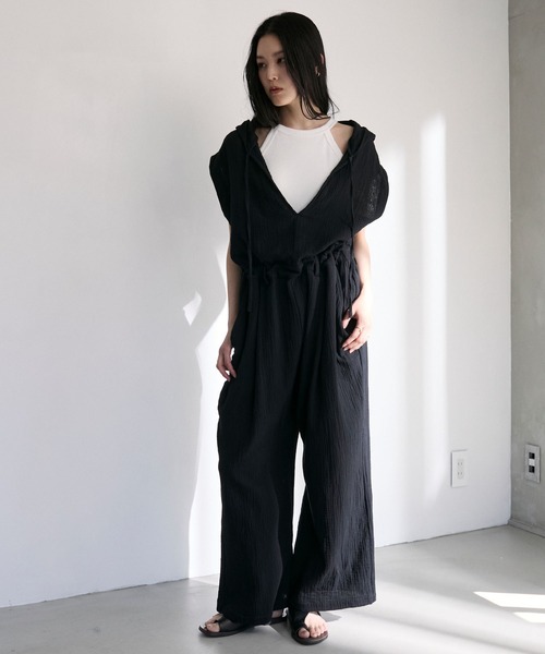 ビューティーアンドユース　Vネックオールインワン　ブラック UNITED ARROWS LTD. OUTLET｜Vネック オールインワン | Rakuten