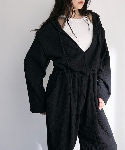 your/0w オールインワン 2way V-neck hood all in one outfit