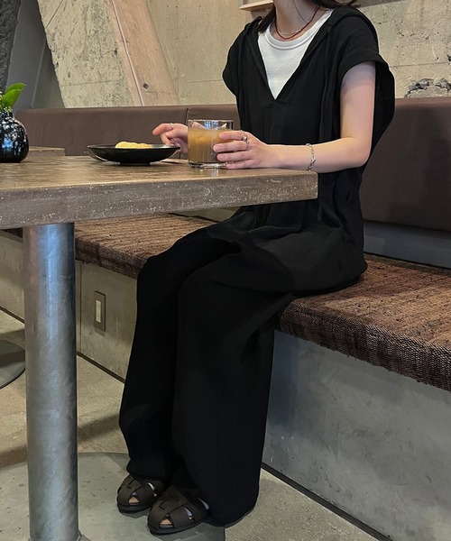your/0w オールインワン 2way V-neck hood all in one outfit