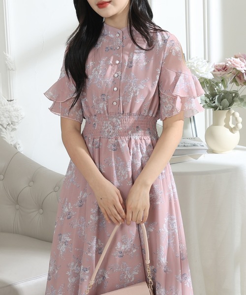 Lace Ladies（レースレディース） ワンピース 半袖 花柄 袖コンシャス