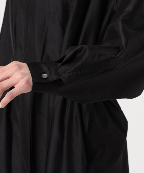 yukasan0430  HAVERSACK ワンピース黒 美品新品未使用 HAVERSACK（ハバーサック） シャツワンピース シルクツイル ドレス