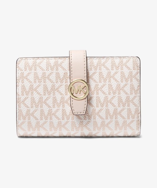 未使用マイケルコース★レディース ジップアラウンド長財布 シグネチャーPVC 茶 MICHAEL KORS 財布 EMPIRE スナップ ジップアラウンド