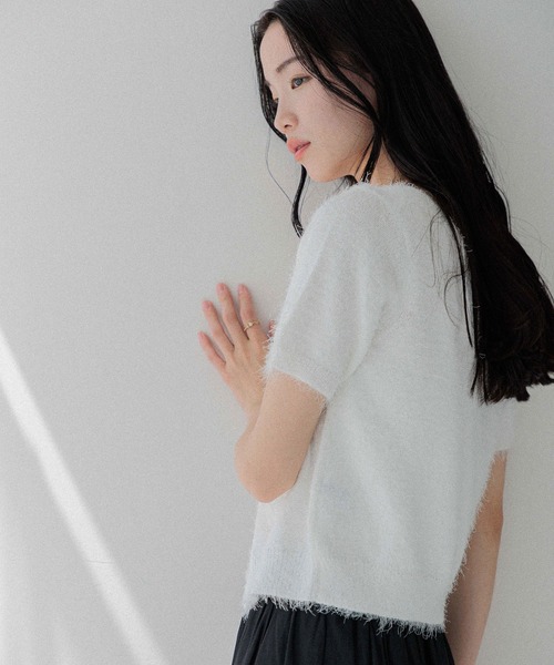 Heather（ヘザー） カーディガン 2WAYシャギーカーディガン（半袖