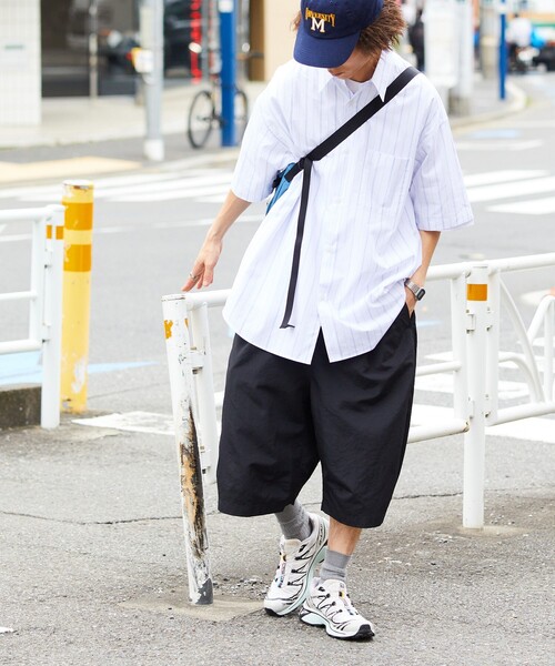 FREAK'S STORE パンツ 限定展開 ルーズフィット ナイロン タック
