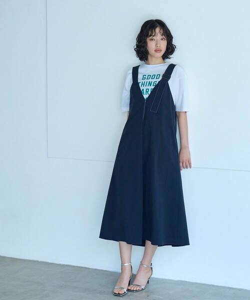 【極美品】慈雨 ジャンスカ ワンピース CAST:（キャスト コロン） ワンピース 雨の日ジャンスカワンピース
