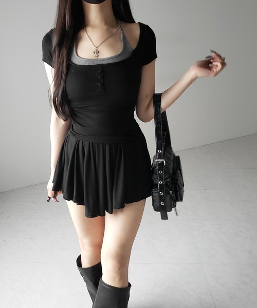tシャツ ヘンリーレイヤードトップ / Henley Layered Top レディース Henley Layered Top - SALE