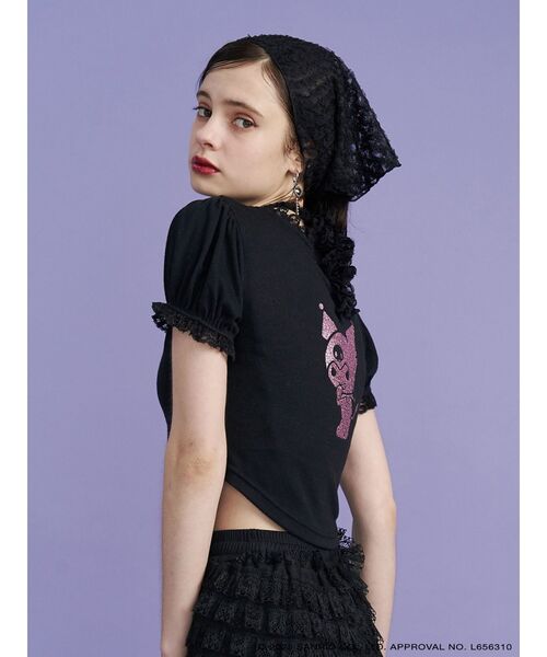 tシャツ 「メロクロコラボ」My Melodyフリルチョーカーリボントップス レディース メロクロコラボ】My Melodyフリルチョーカーリボントップス