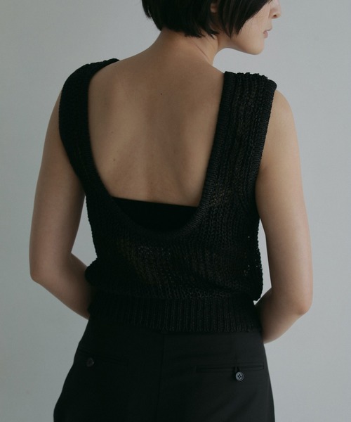 anuke タンクトップ ノースリーブ Paperyarn Knit Tanktop