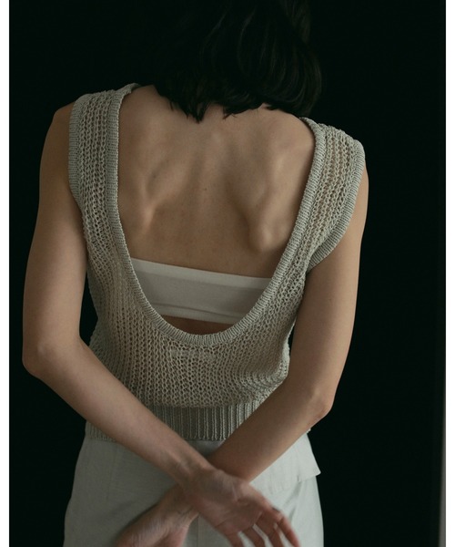 トップス anuke Paperyarn Knit Tanktop anuke タンクトップ ノースリーブ Paperyarn Knit Tanktop