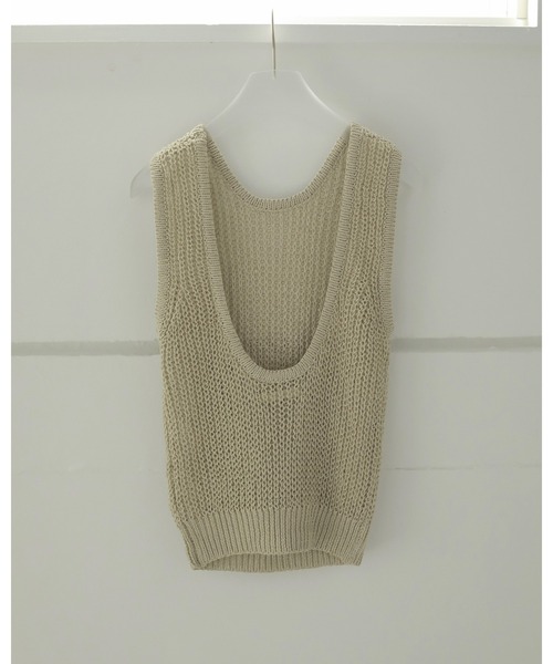 anuke タンクトップ ノースリーブ Paperyarn Knit Tanktop