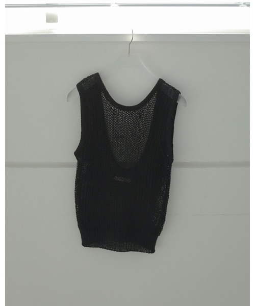 anuke タンクトップ ノースリーブ Paperyarn Knit Tanktop