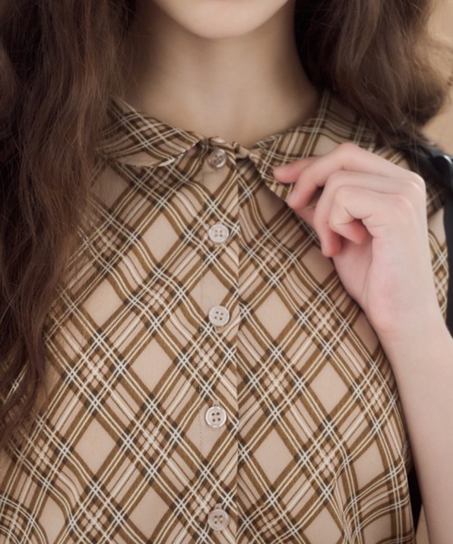 ブラウス シャツ D-RING SHEER PLAID 2WAY SHIRT レディース G.V.G.V. ブラウス シャツ D-RING SHEER PLAID 2WAY SHIRT