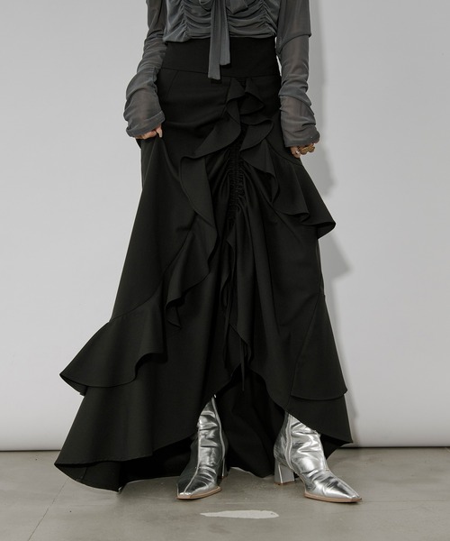 お値下げ　社交ダンス　エスカルゴフレアスカート 黒と銀のラメ お値下げ 社交ダンス エスカルゴフレアスカート 黒と銀のラメ