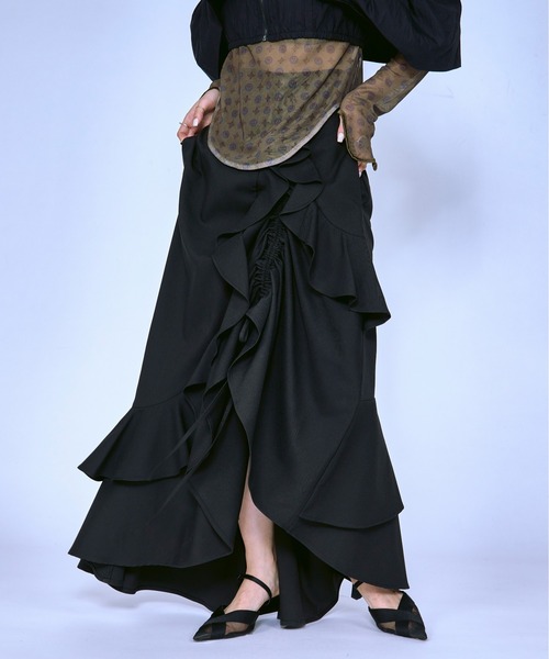 お値下げ　社交ダンス　エスカルゴフレアスカート 黒と銀のラメ お値下げ 社交ダンス エスカルゴフレアスカート 黒と銀のラメ