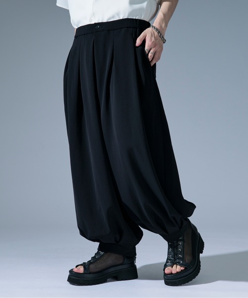 Ellno Loset マルチサイズ パンツ ドレープボリュームクロップド