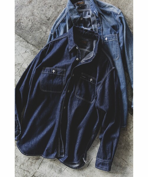 BEAMS+（ビームスプラス） シャツ 8オンス デニム ワークシャツ メンズ