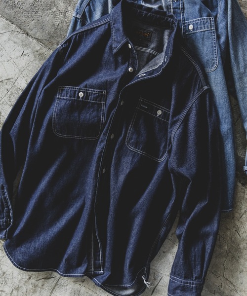 BEAMS+（ビームスプラス） シャツ 8オンス デニム ワークシャツ メンズ
