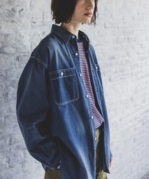 BEAMS+（ビームスプラス） シャツ 8オンス デニム ワークシャツ メンズ