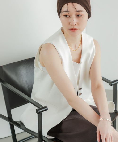 ベスト ジレ コットンリネンノーカラージレ レディース URBAN RESEARCH ベスト ジレ コットンリネンノーカラージレ