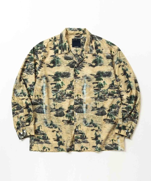 meanswhile（ミーンズワイル） シャツ Side Slit Open Collar L/S SH