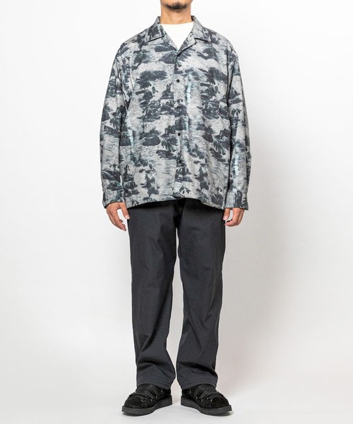 meanswhile（ミーンズワイル） シャツ Side Slit Open Collar L/S SH