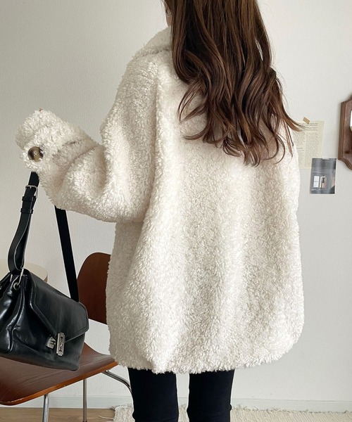 レディース♡ボア付きハーフコート♡ classicalelf（クラシカルエルフ） ステンカラーコート コート