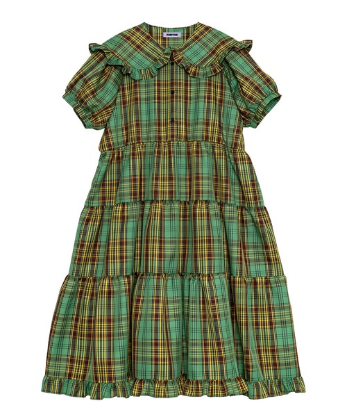 PUNYUS（プニュズ） ワンピース パフスリーブティアードチェック