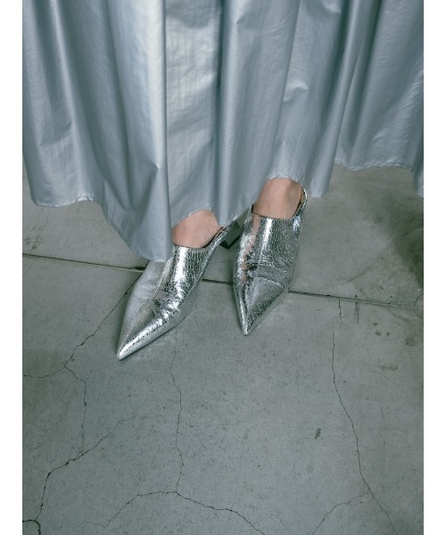未使用に近い sahara メタリック パンプス シルバー M sahara（サハラ） パンプス Cracked Metallic Pumps : ZOZOTOWN Yahoo