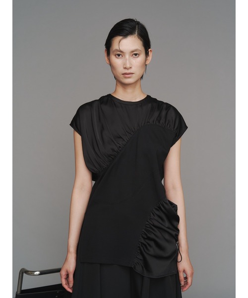 tシャツ ASYMME CURVE LINE TOP / アシメカーブライントップ レディース