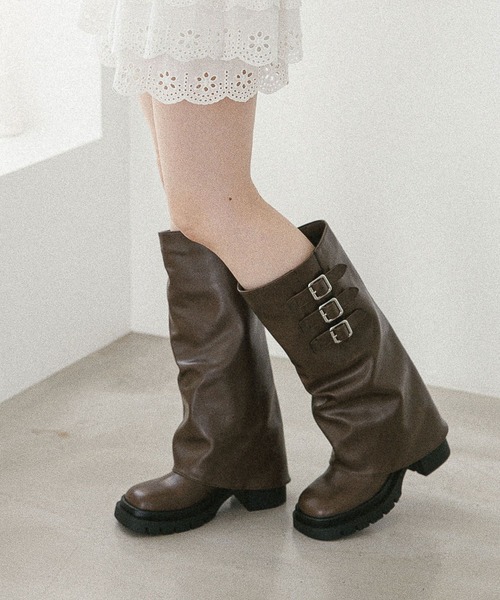 Heather（ヘザー） ブーツ ベルト付きカバーロングブーツ 581674