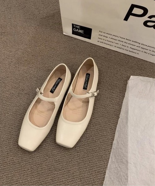 「AMELY」 フラットパンプス 38 シルバー レディース