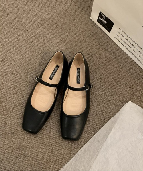 「AMELY」 フラットパンプス 38 シルバー レディース