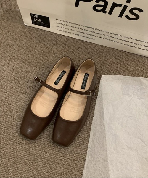 「AMELY」 フラットパンプス 38 シルバー レディース