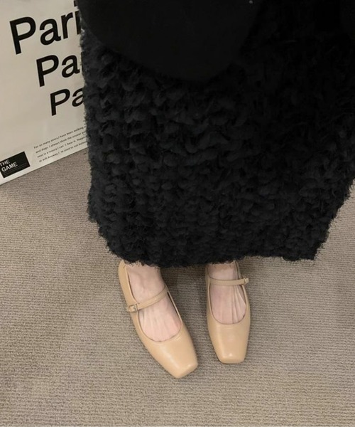 「AMELY」 フラットパンプス 38 シルバー レディース