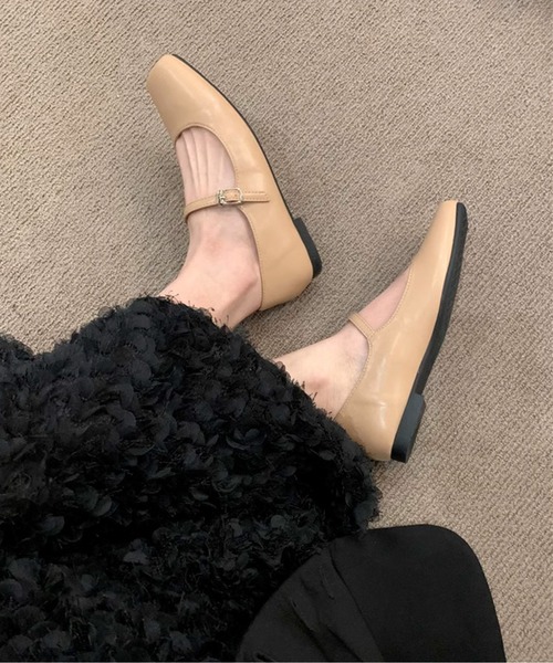 「AMELY」 フラットパンプス 38 シルバー レディース