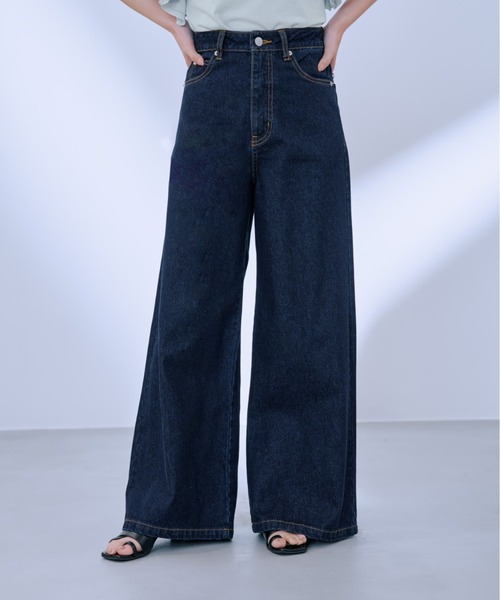 ジーンズ デニム デニムパンツ COHINA DENIM フレアワイド 「低