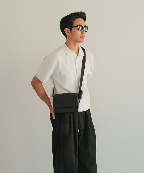 STYLISE ショルダーバッグ 「SYNQUE」Box shoulder bag / ブラック「C 