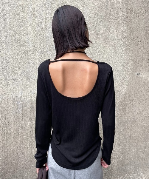 AIC. tシャツ バックオープンリブロンティー レディース : ZOZOTOWN