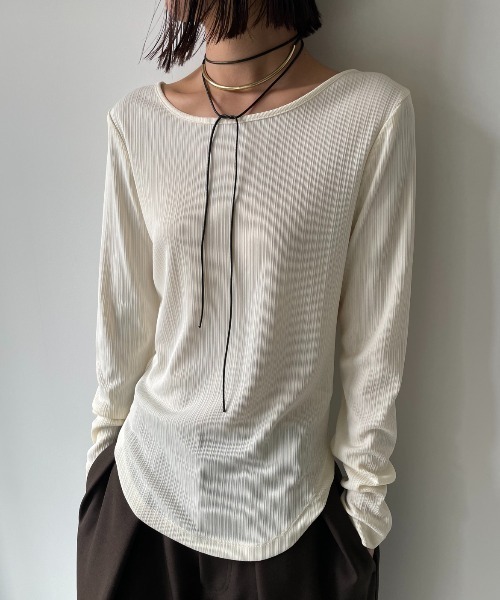 AIC. tシャツ バックオープンリブロンティー レディース : ZOZOTOWN