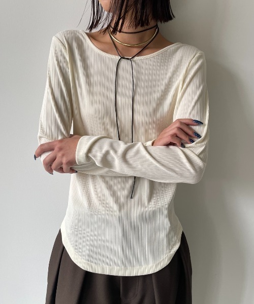 AIC. tシャツ バックオープンリブロンティー レディース : ZOZOTOWN