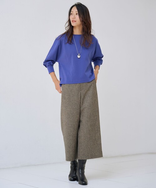 tシャツ ポンチ ボートネック カットソー レディース_4