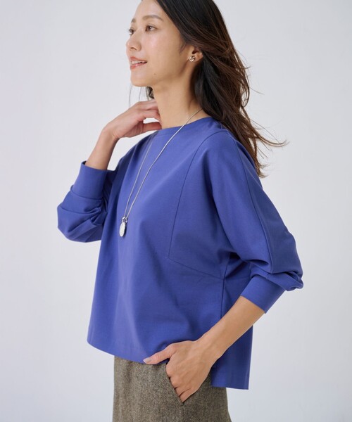 tシャツ ポンチ ボートネック カットソー レディース_5