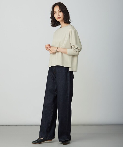 tシャツ ポンチ ボートネック カットソー レディース_11