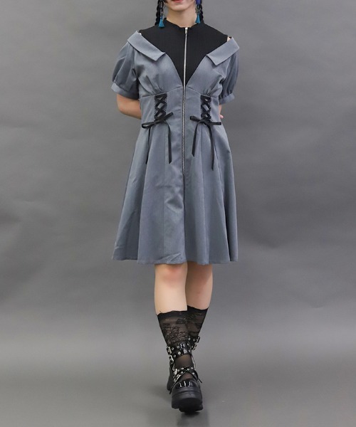 axes femme POETIQUE ワンピース レイヤードデザインワンピース