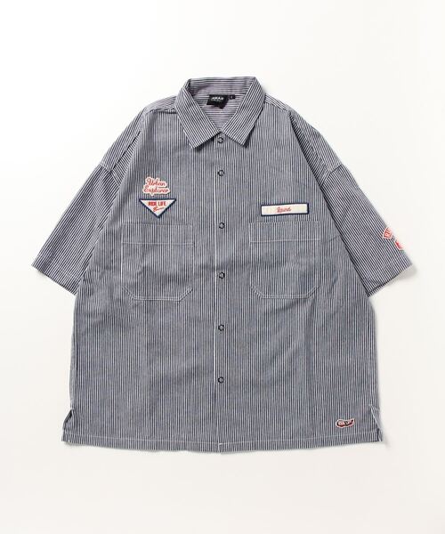 「ムラサキスポーツ」 半袖シャツ L ネイビー メンズ_画像4