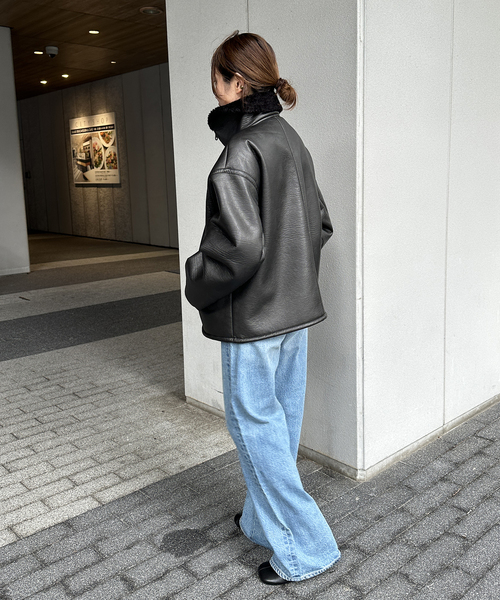 フェイクレザーボアブルゾン フェイクレザーボアブルゾン[品番：ABIW0000636]｜ABITOKYO