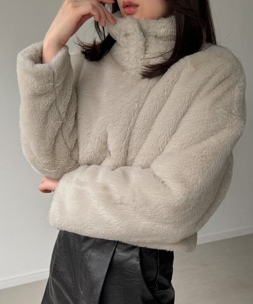 JUNOAH（ジュノア） コート アウター 2wayカラーショート中綿フェイク