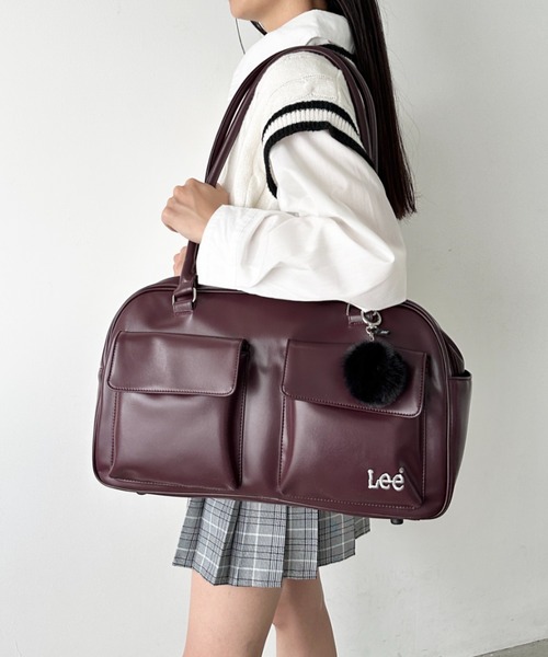 Lee(リー) ボストンバッグ 3ポケット PUボストンバッグ/ボンボン Lee(リー) ボストンバッグ 3ポケット PUボストンバッグ/ボンボン
