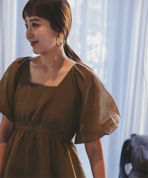 「titivate」 半袖ブラウス M ブラック レディース_画像2