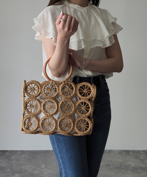 「Riberry」 かごバッグ FREE ベージュ レディース_画像3